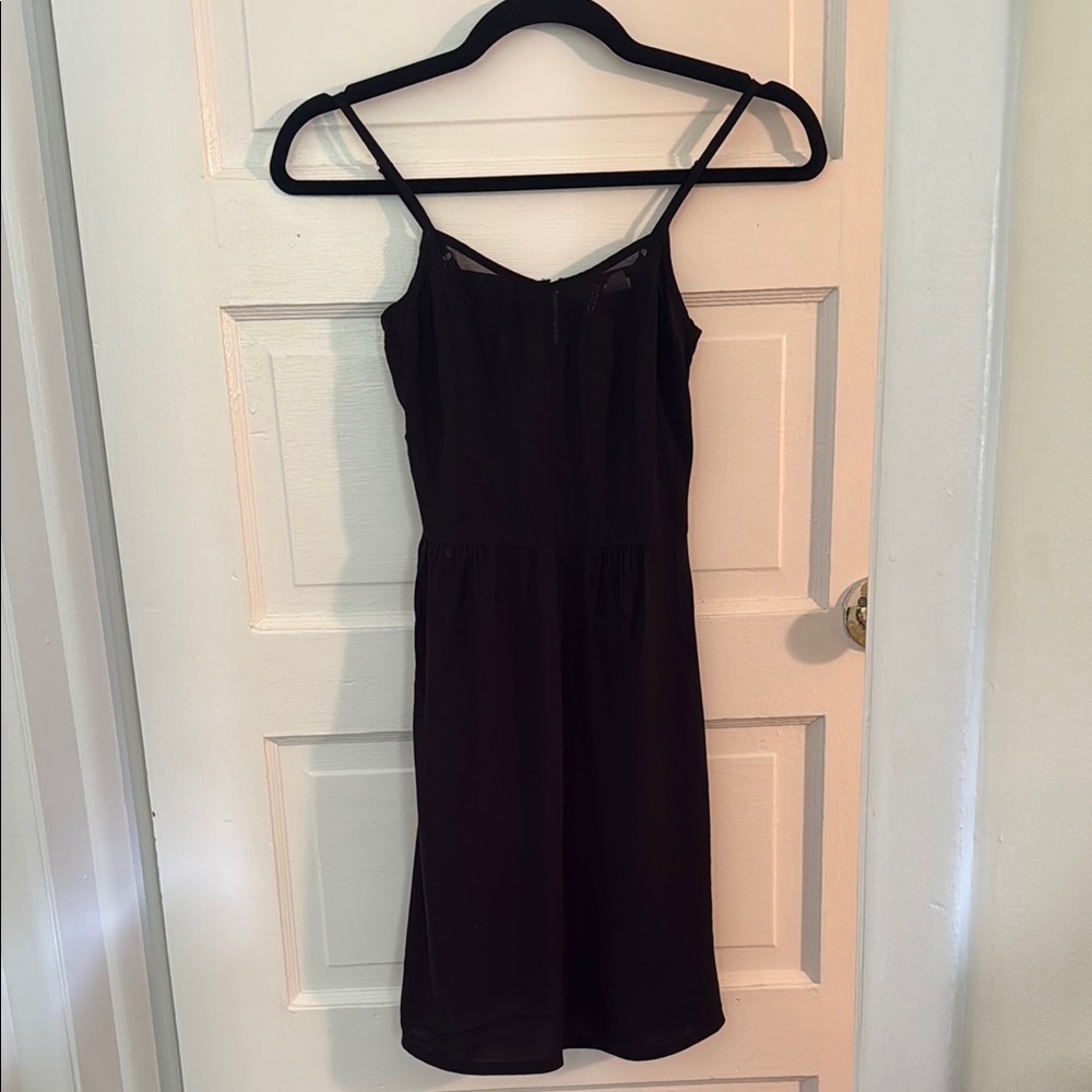 Divided Black Spaghetti Strap Dress